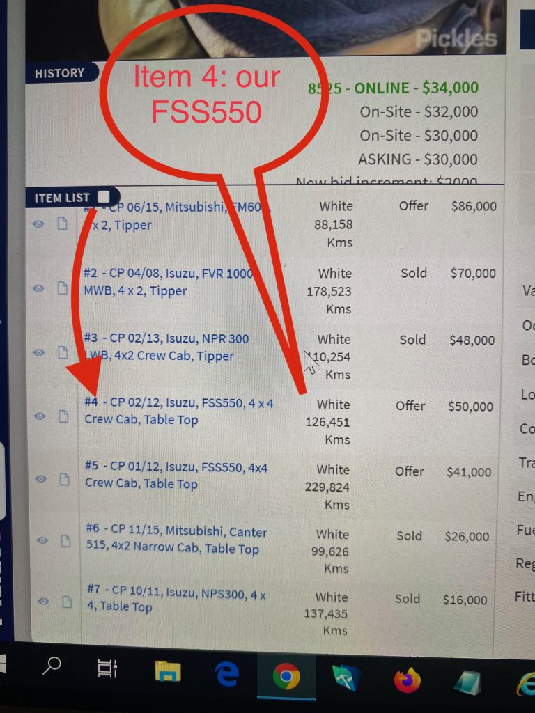 Isuzu FSS550 Auction list